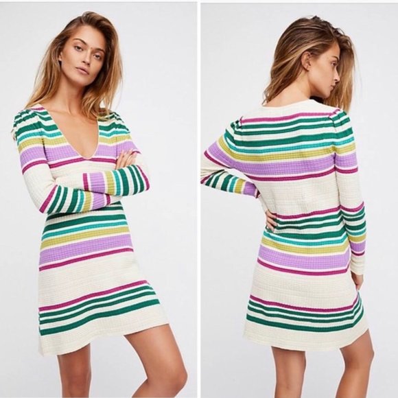 Free People Dresses & Skirts - Free People Gidget Striped Sweater Dress